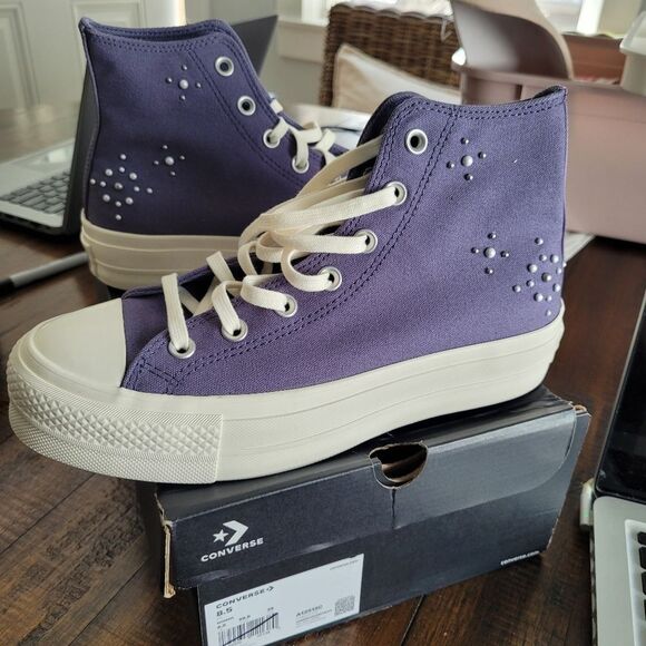 Chuck Taylor Converse All Star High Top "Pearls & Studs"  Women Size 8.5 - Picture 2 of 8